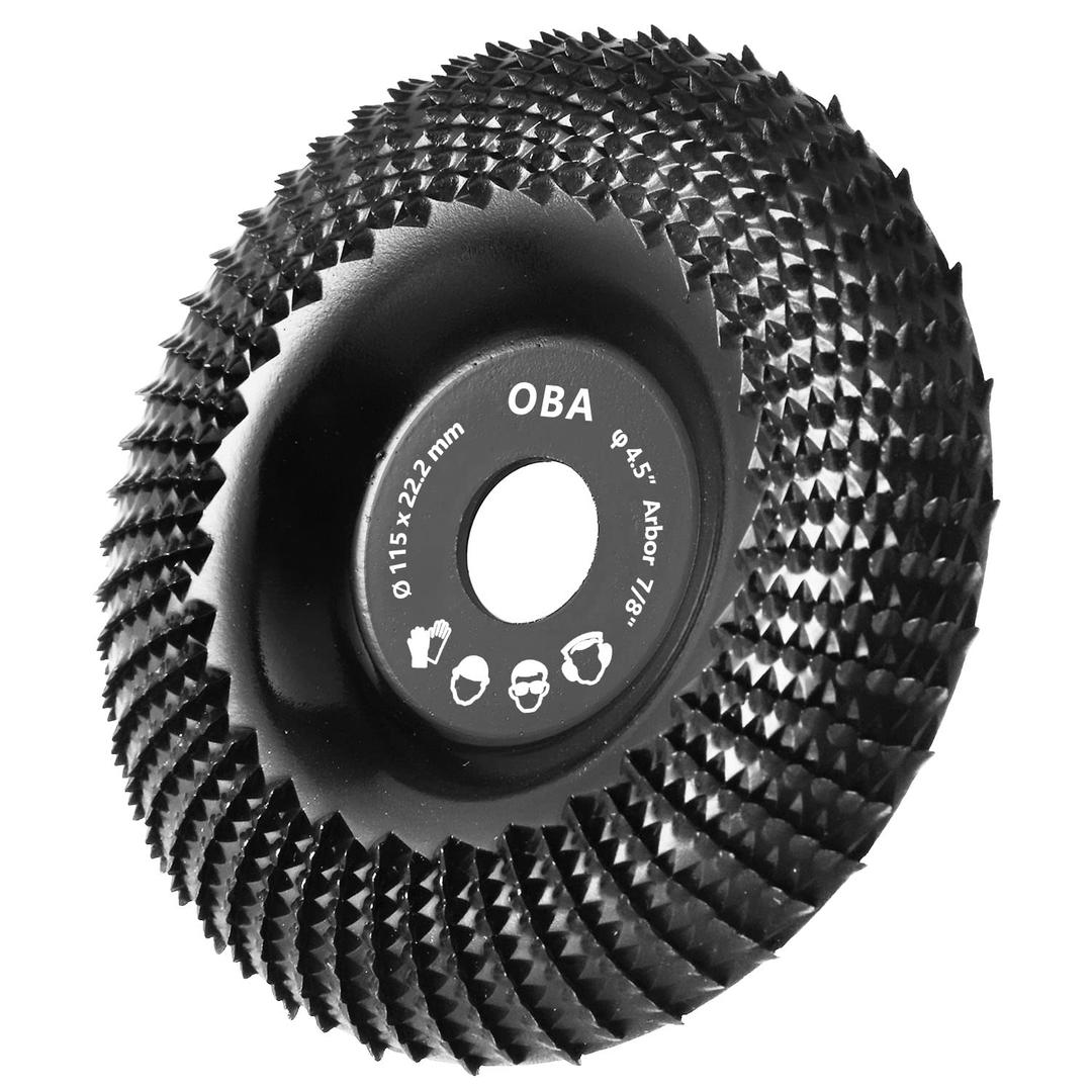 OBA Wood Carving Disc for Angle Grinder 4-1/2 Inch, Wood Shaping Grinding Wheel with 5/8 Arbor