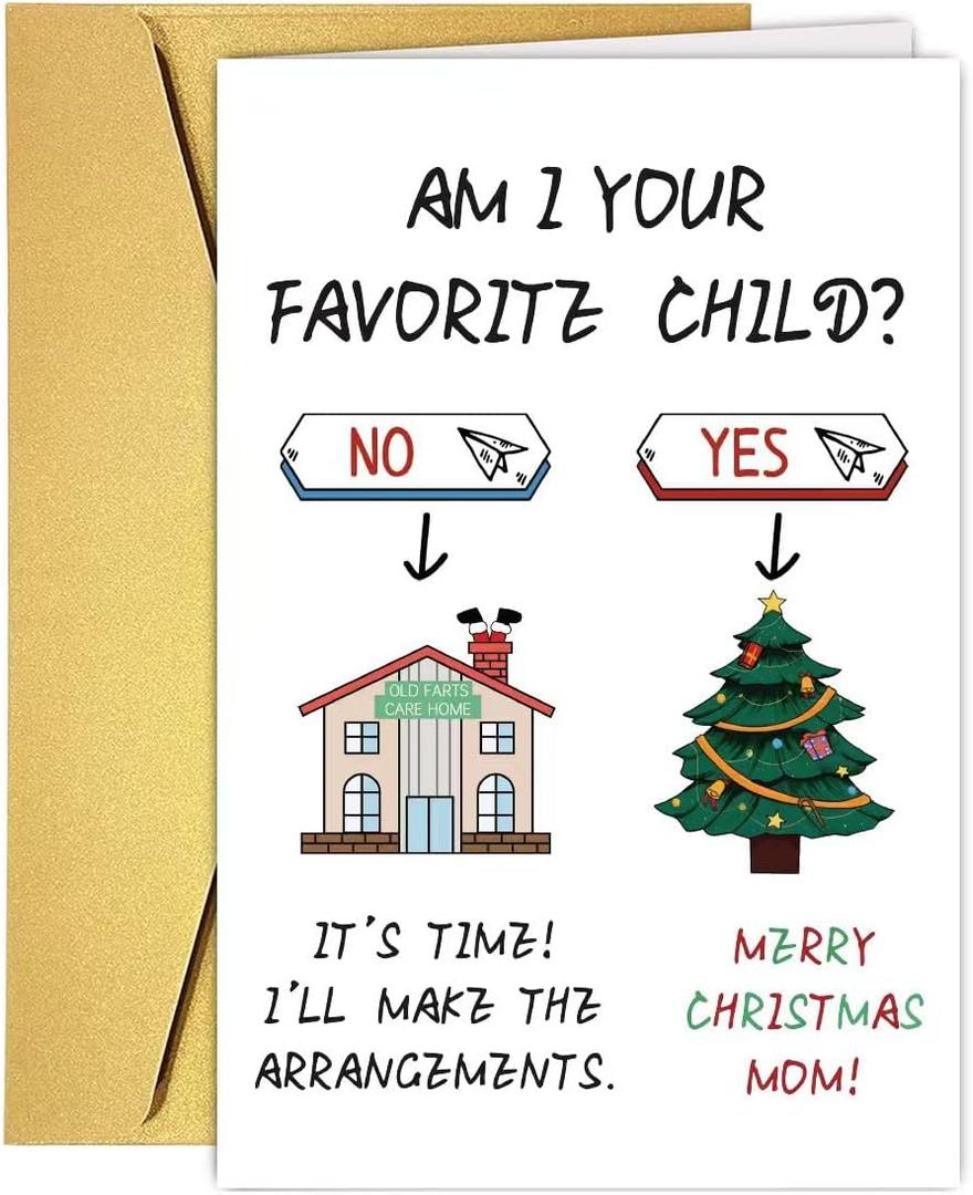 Funny Christmas Card for Mom Mother Stepmother, Hilarious Mom Christmas Card&Gift from Son Daughter Children, Hilarious Mommy Xmas Gift for Her (#10)