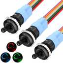 DaierTek 12V Waterproof Lighted Toggle Switch 12V 20A Heavy Duty Metal Toggle Switch 16MM RGB LED Marine Toggle Illuminated for Automotive Boat Car (7 PIN)