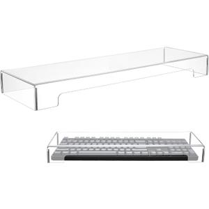 Tofficu Clear Acrylic Keyboard Dust Cover for Desktop Full Size Keyboard 4X4X1.9 Inch Waterproof Protective Cover for 104 Keys