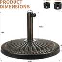 FLAME&SHADE 40lb Round Base Stand Weight for Patio Market Table Umbrella Outdoor, Bronze