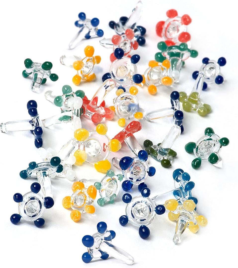 Daisy Decorative Gems, Flower Glass Beads - Thicker and Consistently Sized (1/4" to 3/8" inches) Assorted Colors (30 Pack)