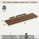 Vivelove 10 Inch Deep Floating Shelves 30x10 Set of 2, Walnut | Easy Install With Hardware, Invisible Brackets, Bathroom Bedroom Living Room Kitchen, No Sagging, For Display and Storage