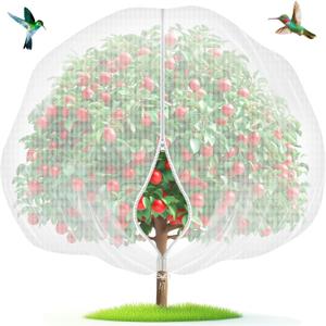 Fruit Tree Netting with Zipper & Drawstring - 4'x6' Garden Plant Net Pest Barrier 0.16 oz/ft to Prevent Cicadas Bird Squirrel Deer - Bug Protection for Blueberry Tomato with Fine Mesh Insect Cover