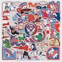 50 PCS Philadelphia City Philliezzz Stickers Baseball Colorful Aesthetic Decals Vinyl Sticker Waterproof for Water Bottle Computer Laptop Luggage Phone Car Skateboard Bumper 2-3 inches