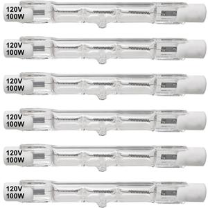6pcs R7S J78 Halogen Light Bulbs 120V 100W Tungsten Filament Double Ended Halogen Light Bulbs