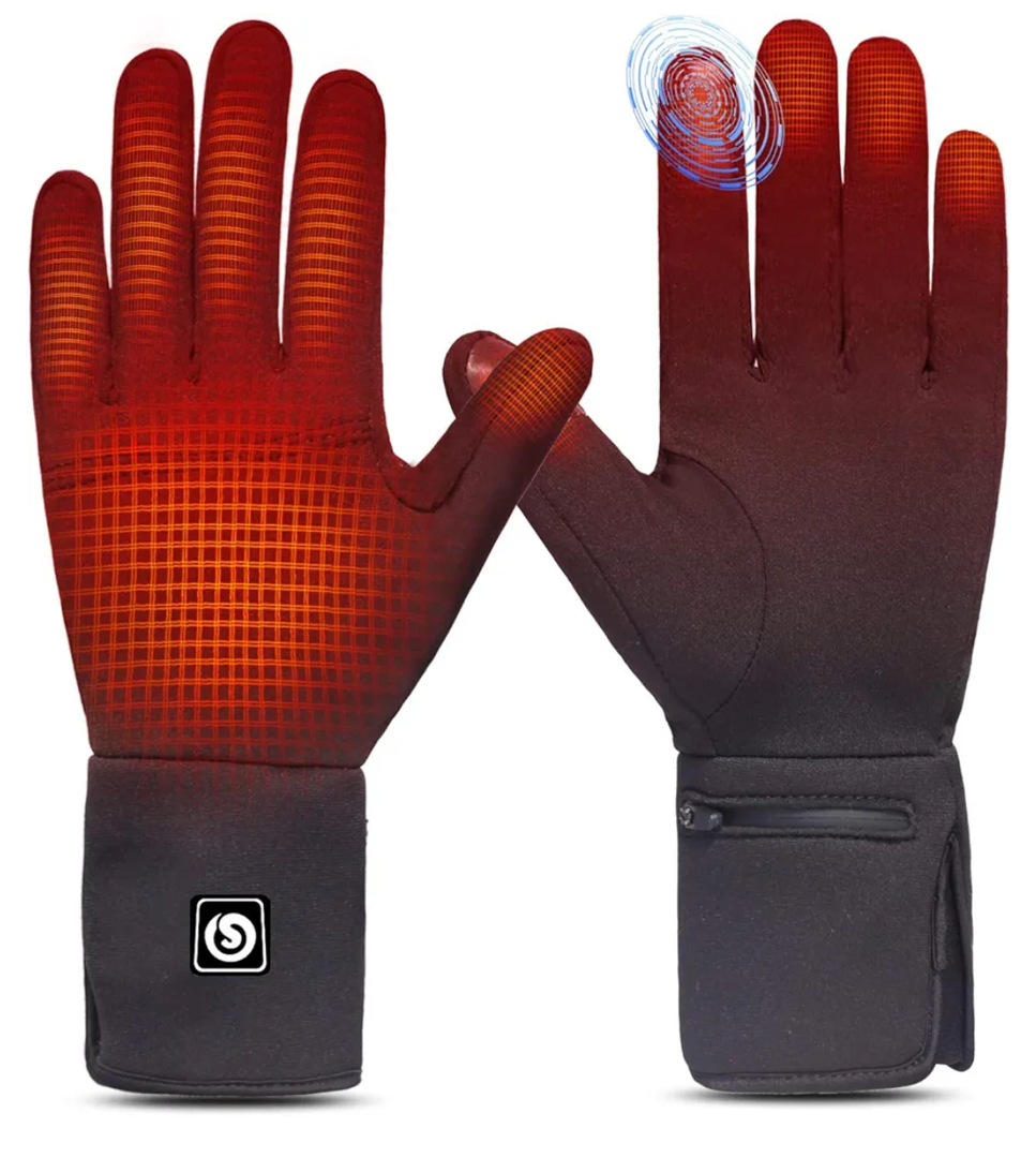 SAVIOR HEAT Heated Glove Liners for Men Women, Rechargeable Battery Electric Heated Gloves, Winter Warm Thin Liners for Skiing, Snowboarding, Hiking, Cycling, Hand Warmers