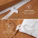 Bedsure Honey Ginger Duvet Cover Full Size - 3 Pieces Prewashed Extra Soft Cotton-Like Bedding Set, Includes 1 Duvet Cover 80x90 Inches with Zipper Closure & 2 Pillow Shams, Comforter Not Included
