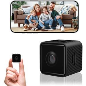 Mini Security Camera, 1080P HD Home Wireless Small Camera, Indoor WiFi Nanny Cam with Motion Detection and Night Vision, 150 Wide View, App Alerts, Cloud & SD Storage, Camer for Kids, Elders, Pet
