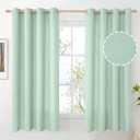 BGment Sage Green Linen Curtains 63 Inch Length 2 Panels Set No See Through, Grommet Light Filtering Textured Drapes Privacy for Bedroom Living Room Farmhouse Spring Decor, Each 52 Inch Wide