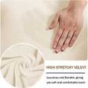 NEUORTBURG Velvet Round Stool Covers Soft Barstool Seat Covers Washable Stool Cushion Slipcover Elastic Bar Chair Covers for 16-18 Inch Chair (Beige, 2 Piece)