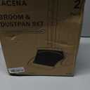 NACENA Broom and Dustpan Set, 52-in Long Adjustable Handle Broom Dustpan Combo with Dustpan Teeth to Automatically Clean Hair Suitable for Home Kitchen Office Hall Floor (Grey&White), 2 Pack