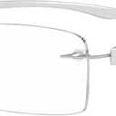 Eyekepper Reader Small Lens Rimless Reading Glasses Men Women (Silver Arm)