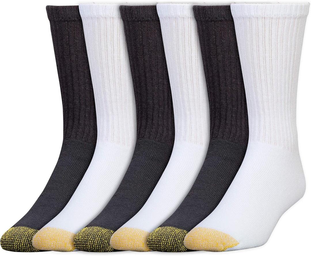 GOLDTOE Men's 656S Cotton Crew Athletic Socks, Multi Pairs  (Large) GOLDTOE Men's 656S Cotton Crew Athletic Socks, Multi Pairs  (Large)