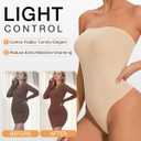 Strapless Shapewear Bodysuit Tummy Control Body Suits for women Seamless Thong Shapewear Tummy Control Beige L