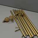 TVWOO Gold Curtain Rods for Windows 66 to 120 Inch, Heavy Duty Curtain Rods, Adjustable Curtain Rod Set, Translucent Ball Drapery Rods, Decorative Single Window Rod, Modern Curtains Rods 66-120", Brass Gold