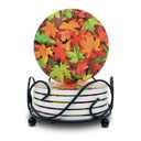 Fall Leaves Drink Coasters Set of 5 with Holder Absorbent Ceramic Coasters for Wooden Table, Cute Rustic Round Coasters Cork Base Fall Decor House Warming New Home Gift