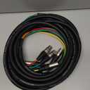 Monoprice 4-Channel XLR Male to XLR Female Snake Cable - 6 Meter (20 Feet) 2 Upstream and 2 Downstream - 26AWG, Balanced Mono and Unbalanced Stereo Lines