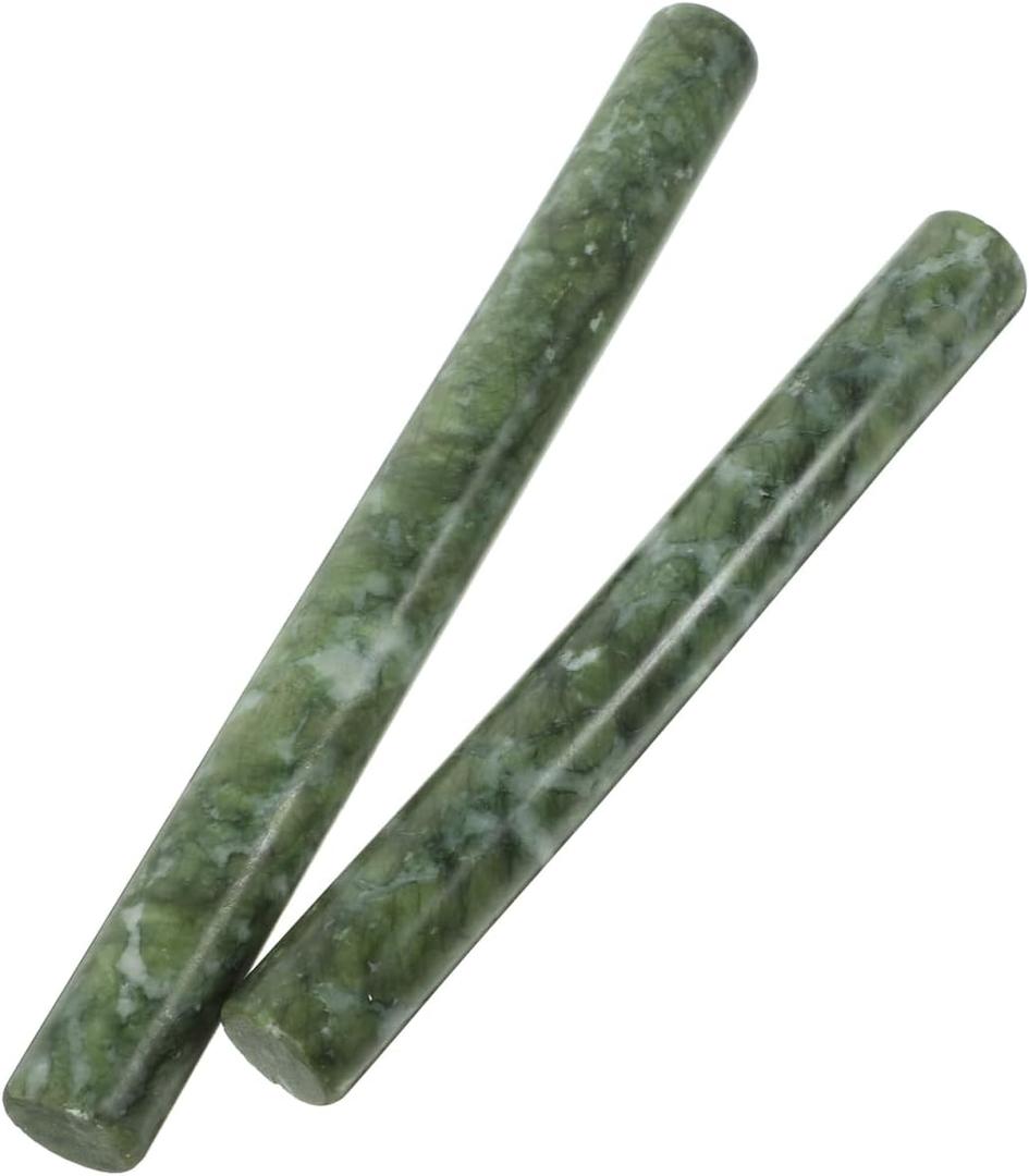 Amosfun Marble Dough Roller 2pcs Chinese Jade Stone Rolling Pins Dough Roller Pizza Rolling Pin Dumpling Roller Kitchen Tools Baking Supply