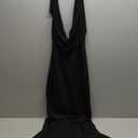 LuFeng Women's Sexy Sleeveless Summer Dress Backless Deep V Neck Halter Bodycon Maxi Party Dress (Medium, Black)