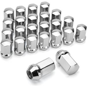 dynofit 24pcs 14x1.5 OEM Lug Nuts 1.75 inch(45mm) Height 7/8" Hex(22mm), M14-1.5 One-Piece Design Factory Chrome Wheel Lugnuts for Silverado & Tahoe GMC Sierra 1500 Buick Dodge Cadillac Chrysler