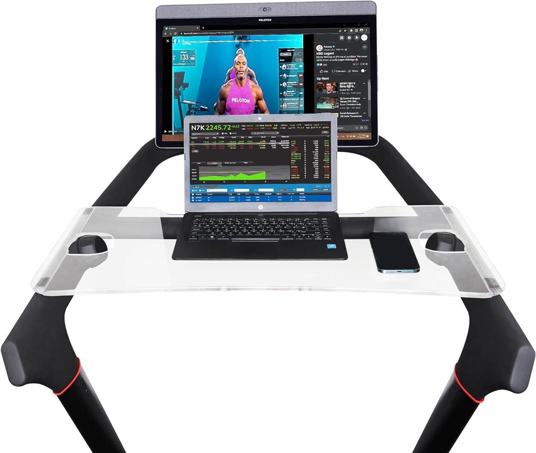 Treadmill Tray Compatible with The New Peloton Tread - Walking Tray Holder for Laptop, Tablet, Phone - Easy Mount, Exercise Workstation for Peloton Tread (Acrylic Tray)