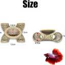 Aquarium Floating Betta Fish Log, Hide Tunnel and Hammock Toy, Small Fish Or Shrimp Hide Resting Cave, Floating Feeder, Feeding Ring, Tank Accessories Decoration (Wood Color)