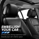 carleef 2PCS Upgrade Headrest Covers for Cars with Storage Pocket,Anti-Stain Leather Car Headrest Cover as Back Seat Organizer for Protection & Decoration,All Season Head Rest Cover for Car