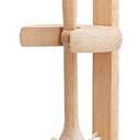 Wood Toilet Brush and Holder Set, Beechwood Toilet Bowl Cleaner Brush for Bathroom, Sisal Bristles Toilet Scrubber with Stand