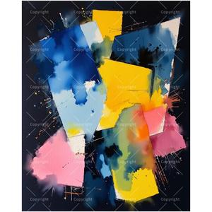 TAOPAOLAB Abstract Paint by Numbers Kit for Adults - DIY Colorful Geometric Blocks Painting on Canvas 16x20In, Framed Acrylic Paint Set, Suitable for Beginners, Art for Home Decoration or Gifts