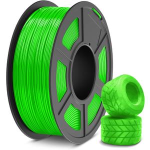 SUNLU TPU 3D Printer Filament 1.75mm, High Speed 95A TPU Filament, 1KG Flexible 3D Filament for Fast Printing, Dimensional Accuracy +/- 0.03mm, Suitable for Most FDM 3D Printers. (Green) (1kg Tpu Green)