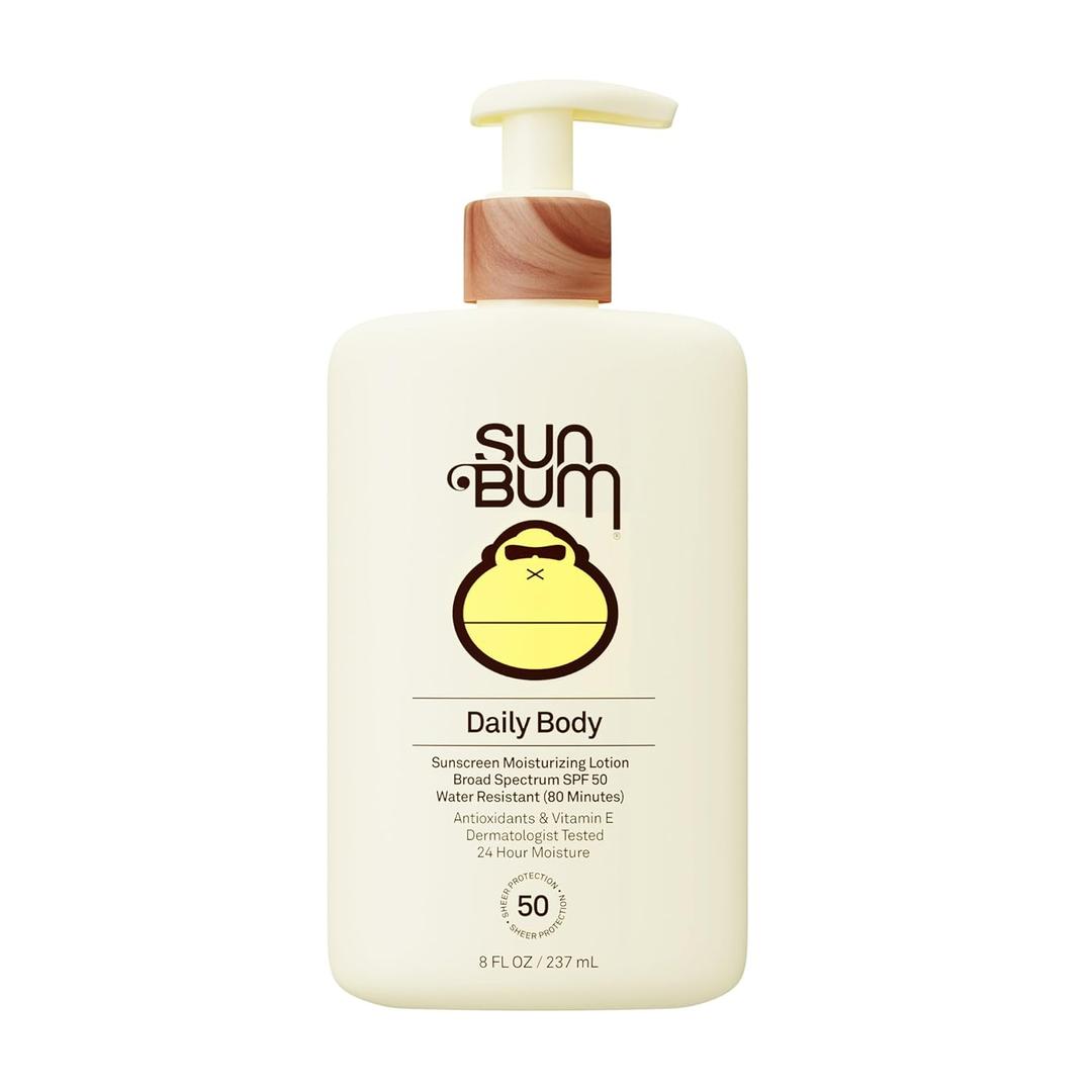 Sun Bum Daily SPF 50 Sunscreen Body Lotion - Broad Spectrum Moisturizing Sunscreen with Vitamin E - Vegan and Hawaii 104 Act Compliant (Without Octinoxate & Oxybenzone) - Dermatologist Tested - 8 oz