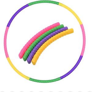 Exercise Hoop,Detachable and Adjustable Weight Exercise Hoop, Multicolor Plastic Sports Play Hoop