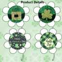 4Pcs Green Irish St. Patrick's Day Dog Hat & Bandana Set with Shamrock Decor, Reversible, Adjustable, Lightweight, All Ages