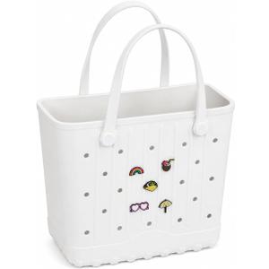 EVA rubber Beach Bag for Women, Waterproof Rubber Tote with Charms