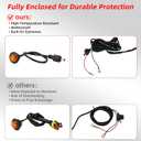 UTV Turn Signal Kit with 110DB Horn, Pre-Wired, Plug and Play ATV UTV Blinker with Rocker Switch, Universal Street Legal Kit Compatible with Polaris, Can Am, CFMOTO-4 Amber+4 Red Lights