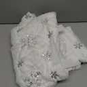 Mr. Pen- Christmas Tree Skirt 36 inches, White Faux Fur Christmas Tree Skirts with Silver Snowflakes