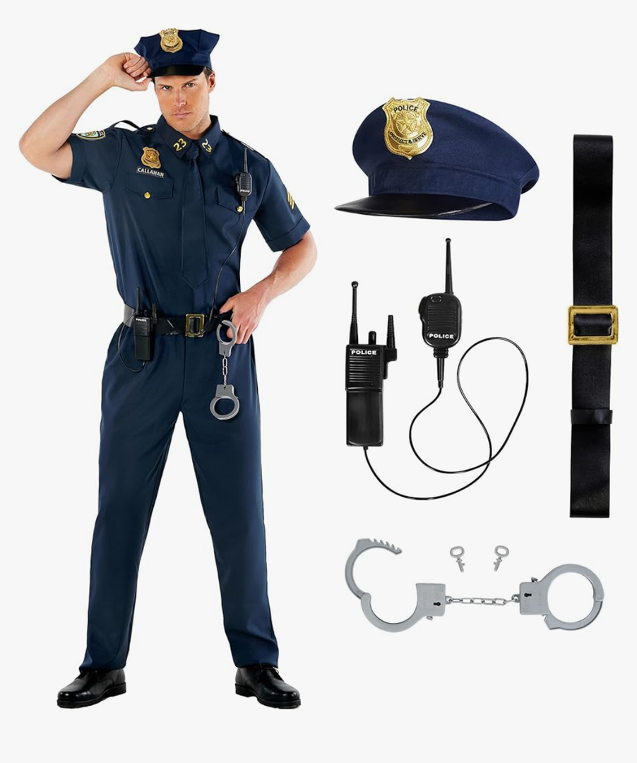 Morph Police Costume Mens Cop Costume Police Uniform Mens Cop Outfit Adult Halloween M