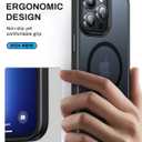 Strong Magnetic for iPhone 13 Pro Case, Military Grade Drop Protection, Compatible with MagSafe, Anti-Fingerprint Translucent Slim Phone Protective Cover for iPhone 13 Pro (6.1"), Black