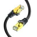 BIFALE Cat7 Ethernet Cable 100ft, Cat7 Outdoor Cable Triple Shielding SSTP 10Gbps 600MHz Ethernet Patch Cable for Modem Router LAN RJ45, UV/Water Proof, Direct Burial, PE Jacket
