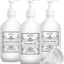 Latest Bathroom Organization Solution Refillable Shampoo and Conditioner Bottles - Stylish Shampoo and Conditioner Dispenser Bottles Set of 3-16 oz Empty Shower Soap Dispenser