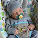 FOCKOF Realistic Reborn Baby Dolls Boy 17-Inch Realistic Baby Doll Soft Cloth Body Lifelike Babe Newborn Babe Dolls Accessories for 3+ Years Old (Blue)