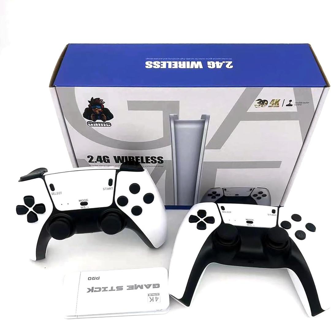 2024 New Wireless Retro Game Console Stick, Built-in 23+ Emulators, 40,000+ Games, 4K HDMI Output and 2.4GHz Wireless Controller, Plug and Play TV Video Games (M15-128G)