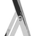 Laura Ashley 4x6 Silver Bamboo Metal Picture Frame (Vertical) with Pull-Out Easel Stand, Made for Tabletop, Counterspace, Shelf and Desk