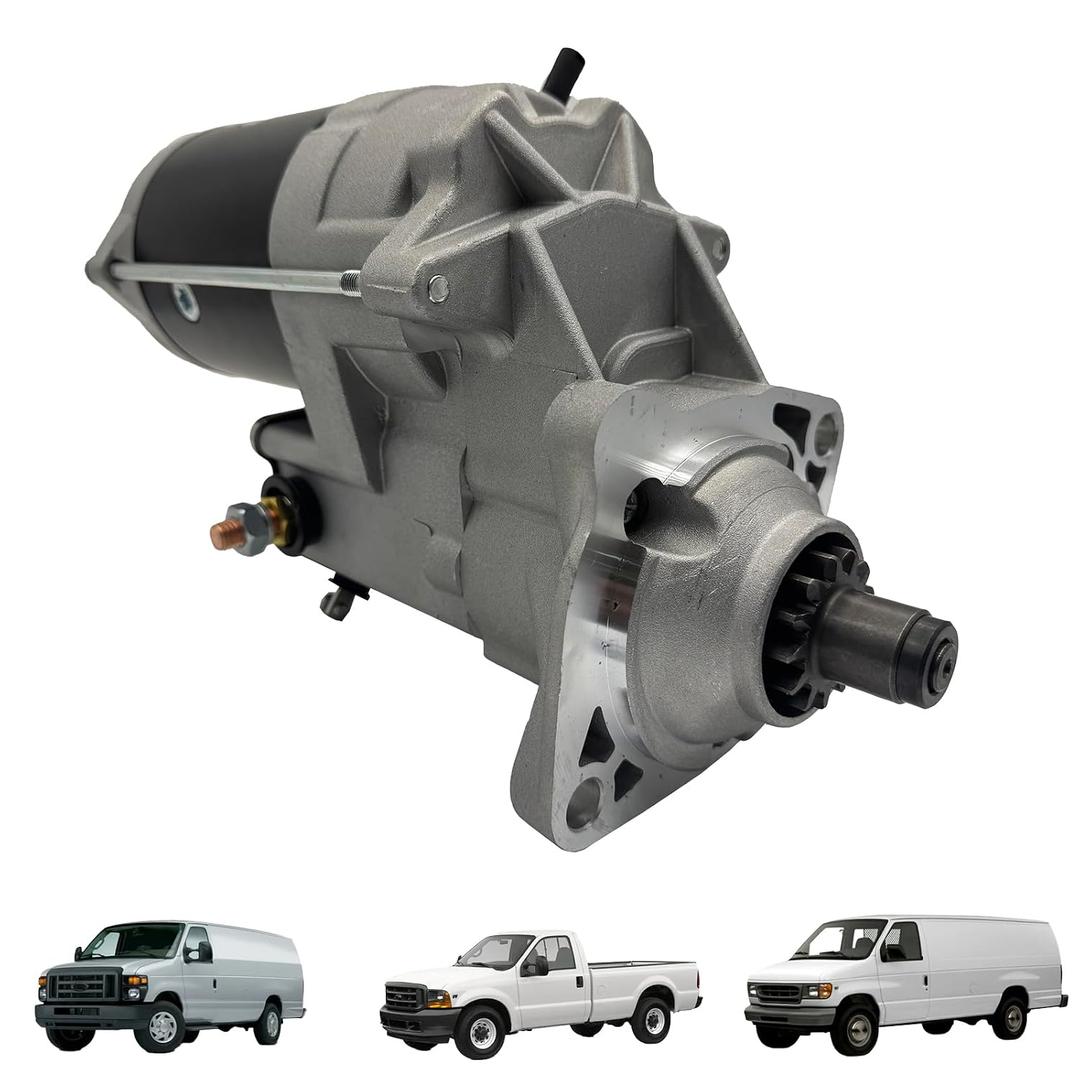 Starter Motor Compatible with Ford 7.3L Powerstroke Diesel 1995-2003 F-250 F-350 Super Duty Excursion E-350 E-450 Econoline - 17802 228000-8420 410-52057 17802N