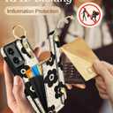 Petitian for Moto G 5G 2024 Case with Wallet - Women Girls Cute Girly Aesthetic Unique Design Leather Credit Card Holder Cardholder Stand Wristband for Motorola G 5G 2024, Black Flower