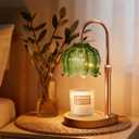 Candle Warmer Lamp - Dimmable Candle Lamp with Timer, Flower Wax Warmer Lamp for Jar Candles, Adjustable Height Wax Melter for Women Gift Home Decor, Farmhouse (Green)