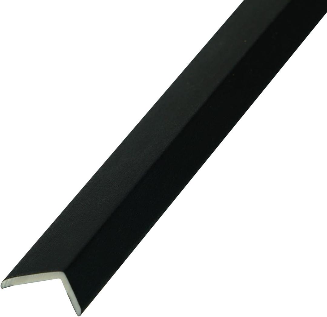 OUZUGIE 7-Pack 57 Inches, WPC Slat Wall Panel Trim,Corner Guard for Low Grille (Black)