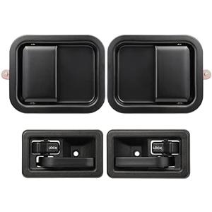 Lcyolada Exterior & Interior Door Handles Compatible with 1997-2002 Jeep Wrangler with Full Doors, Replace# 79540 79541 55176383AE 55176382AE 55176477AC 55176476AC