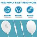 Konohan 8 Pcs Baby Bump Headphones Set Belly Headphones for Pregnant Women White Belly Speakers Women for Pregnancy Safely Play Music, Sounds, and Voices to Your Baby in the Womb